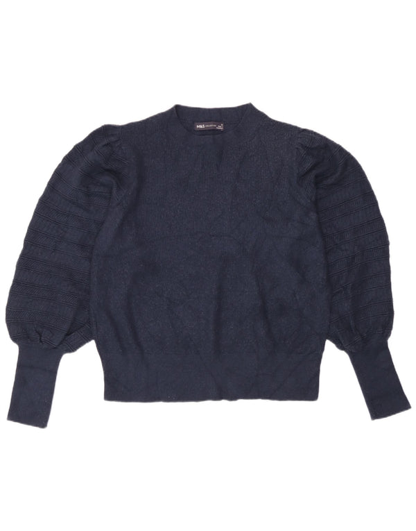 Marks & Spencer Dame Boat Neck Jumper Sweater UK 14 Large Navy Blue