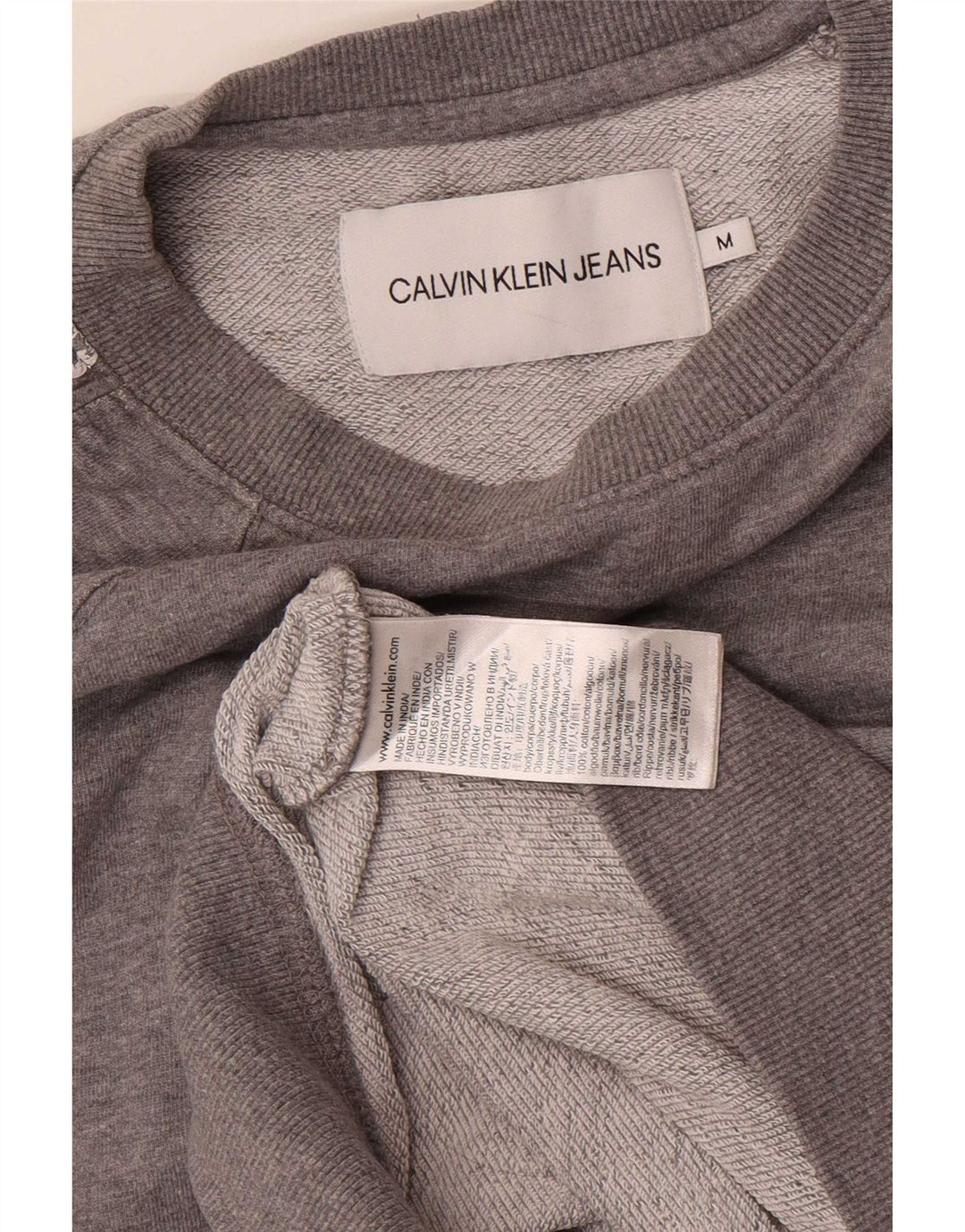 Calvin Klein Jeans Herre Grafisk Sweatshirt Jumper Medium Grå Bomuld