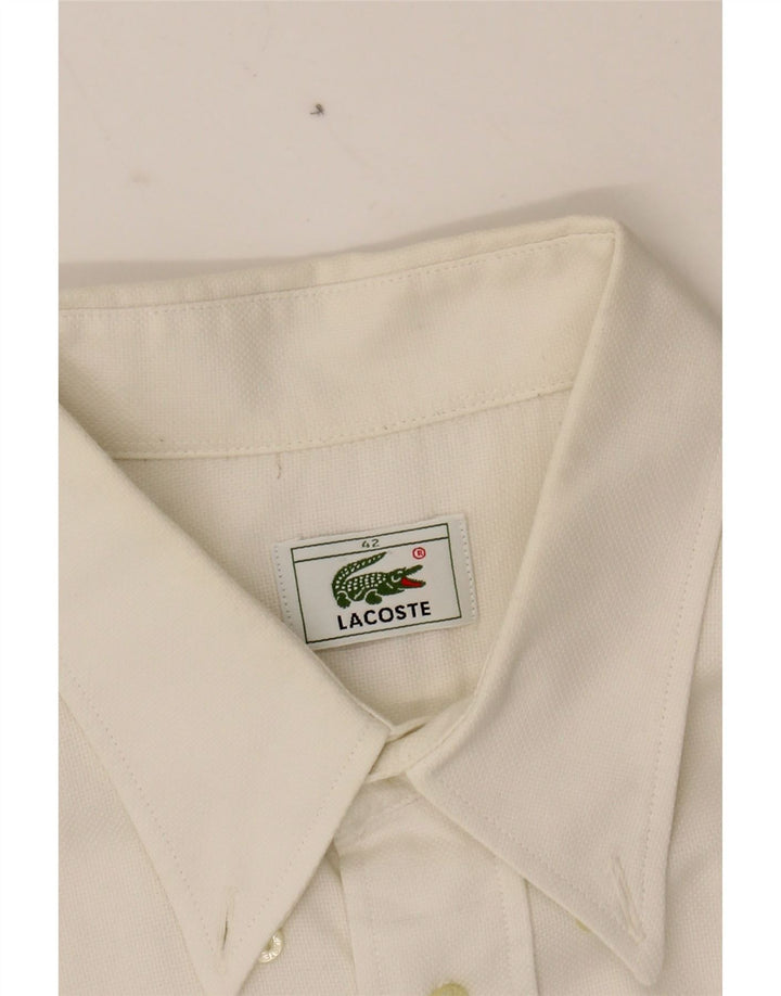 LACOSTE Mens Shirt Size 42 Large White Cotton Vintage Lacoste and Second-Hand Lacoste from Messina Hembry 