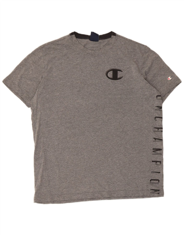 Champion Herre Grafisk T-Shirt Top Lille Grå Flecked