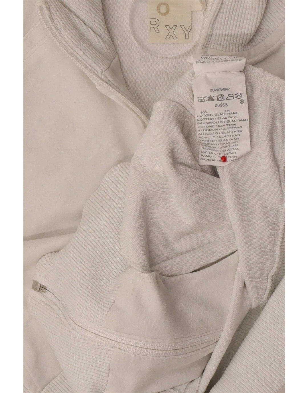 Roxy Womens Grafisk træningsdragt Topjakke UK 8 Small White Bomuld