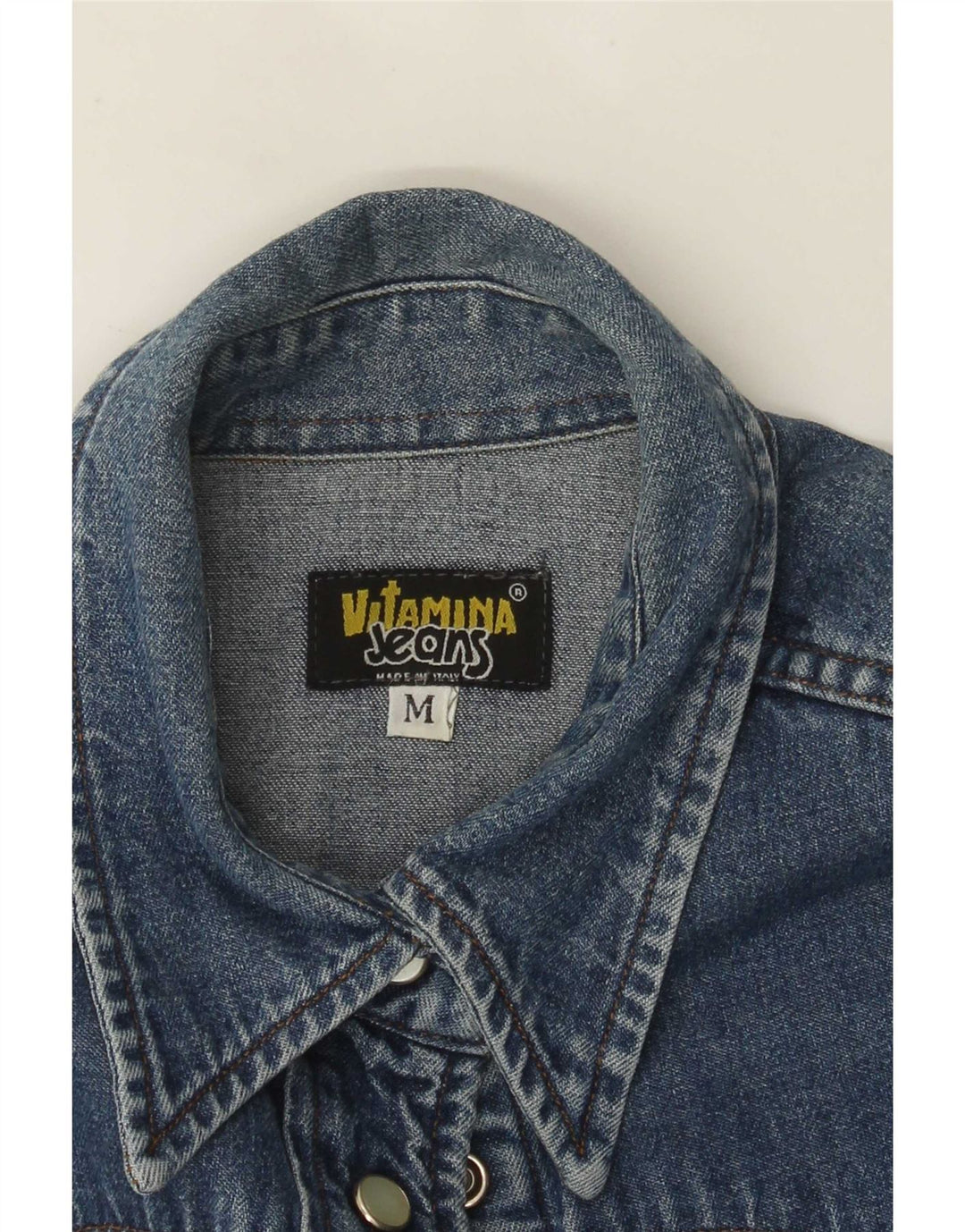 Vitamina Kortærmet denimskjorte til kvinder UK 14 Medium Blue