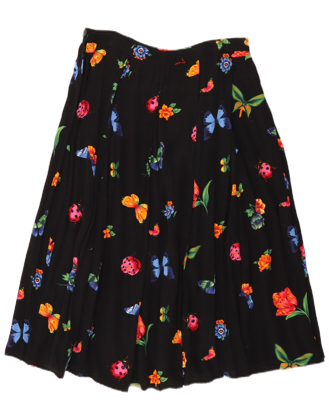 Vintage A-line nederdel til kvinder W30 Medium Black Floral