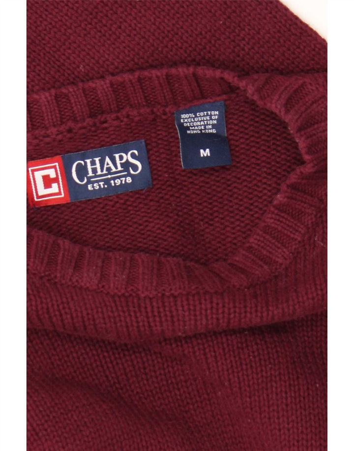 Chaps Herre Regular Fit Crew Neck Jumper Sweater Medium Burgundy Bomuld