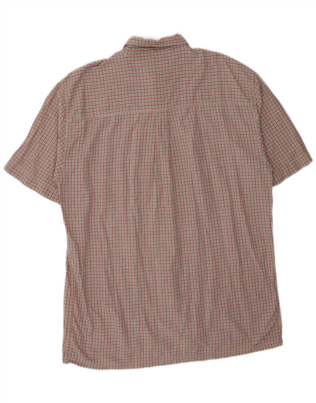 JEEP Mens Short Sleeve Shirt Large Red Check Cotton