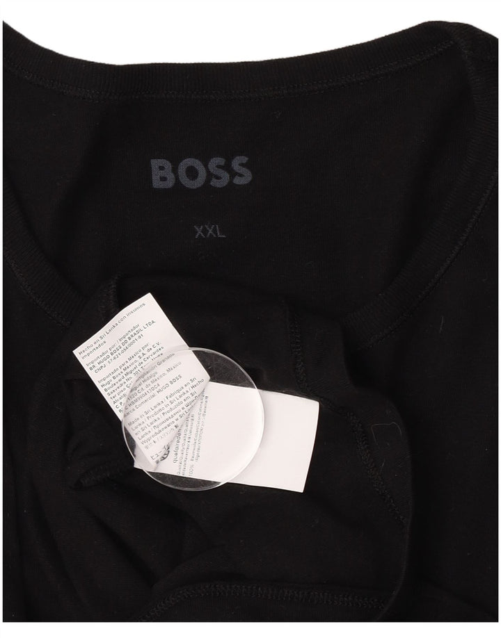 Hugo Boss Herre T-Shirt Top 2XL Sort Bomuld