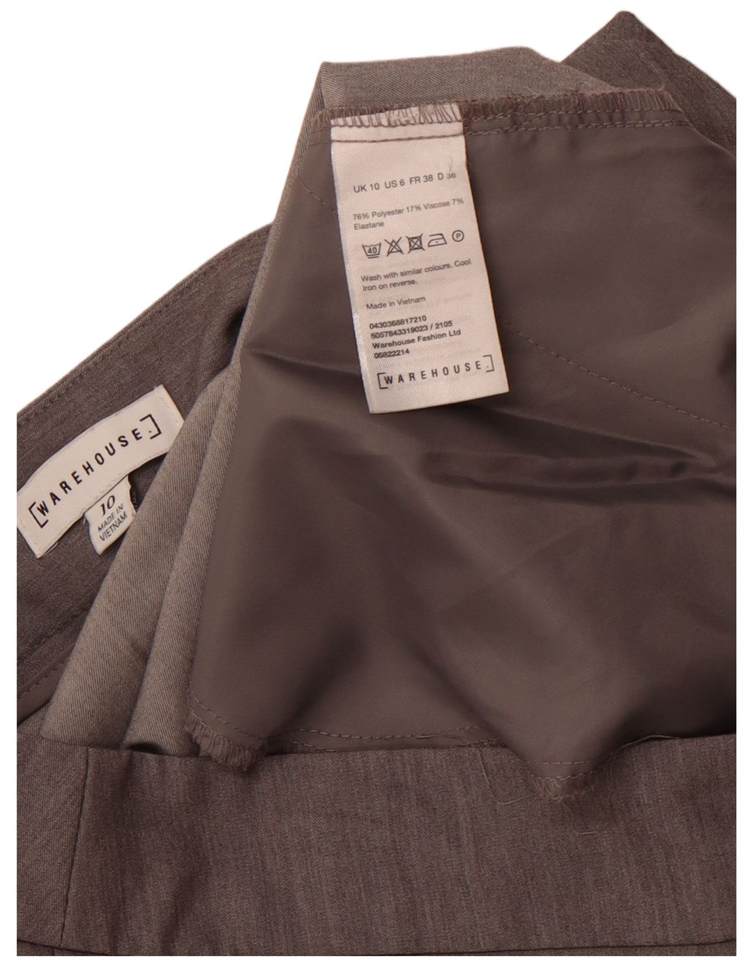 WAREHOUSE Kvinder Højtalje Slim Suit Bukser UK 10 Small W30 Grå