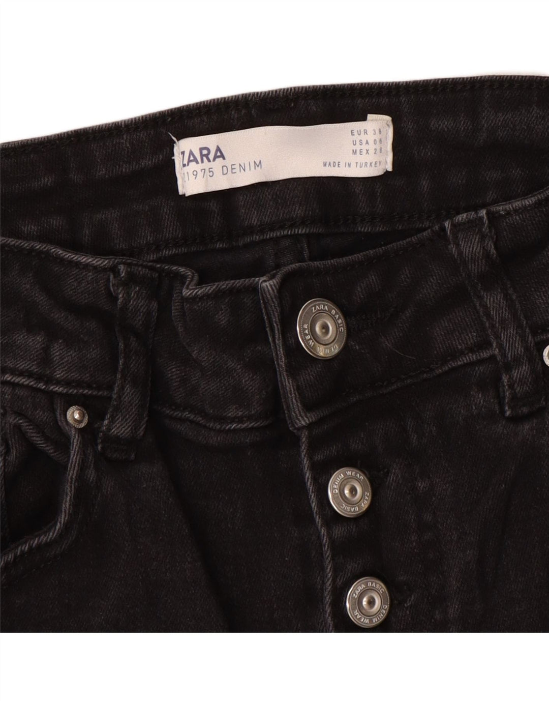 Zara Dame Flared Jeans EU 38 Small W28 L32 Sort
