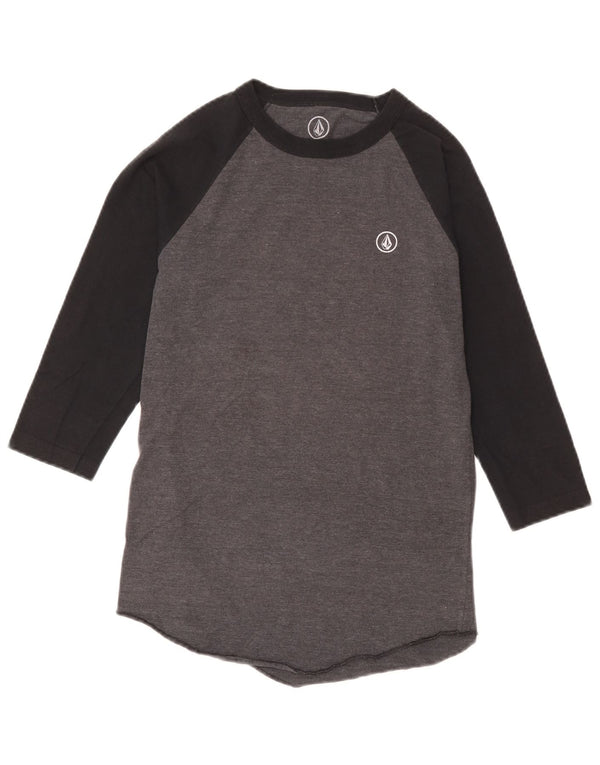 Volcom Dame Top 3/4 ærme UK 10 Small Grey Colourblock Bomuld