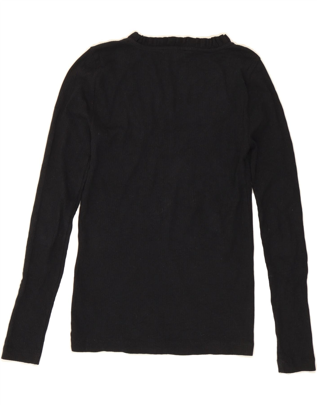 J. CREW Womens Ruffle Front Top Long Sleeve UK 6 XS Black Cotton Vintage J. Crew and Second-Hand J. Crew from Messina Hembry 