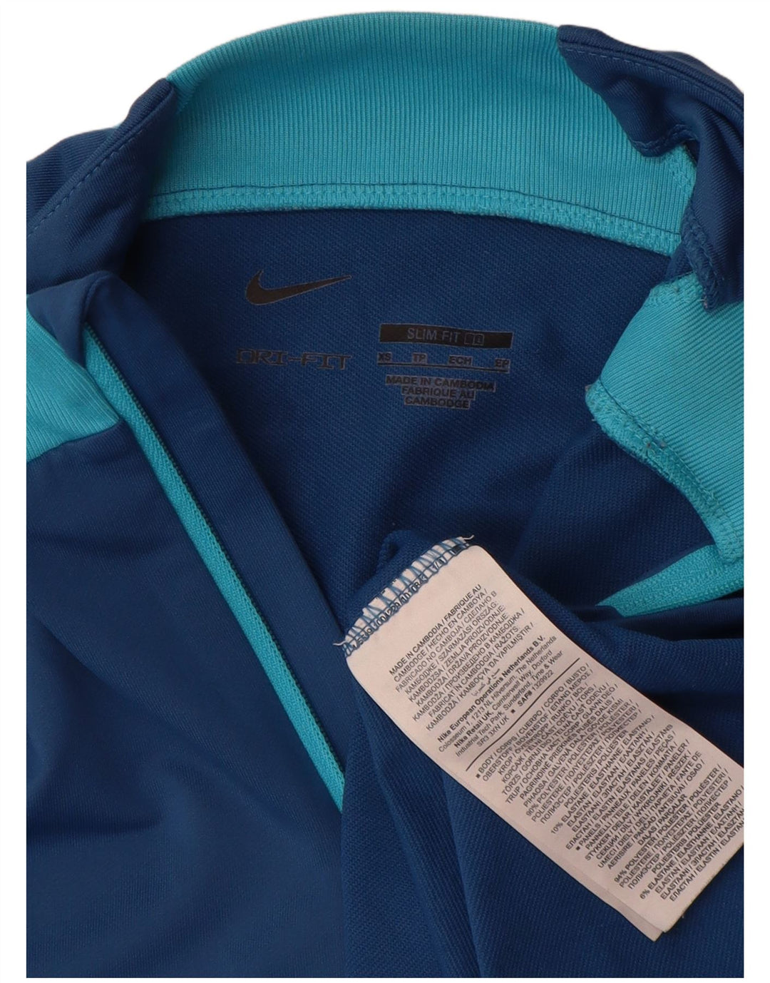 Nike Herre Dri Fit Slim Pullover Træningsdragt Top XS Blå Geometrisk