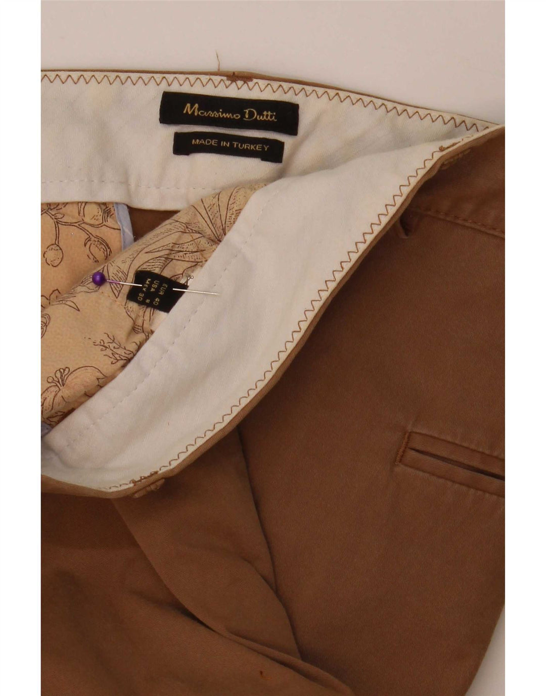 Massimo Dutti Dame Slim Chino Bukser EU 40 Medium W30 L30 Beige