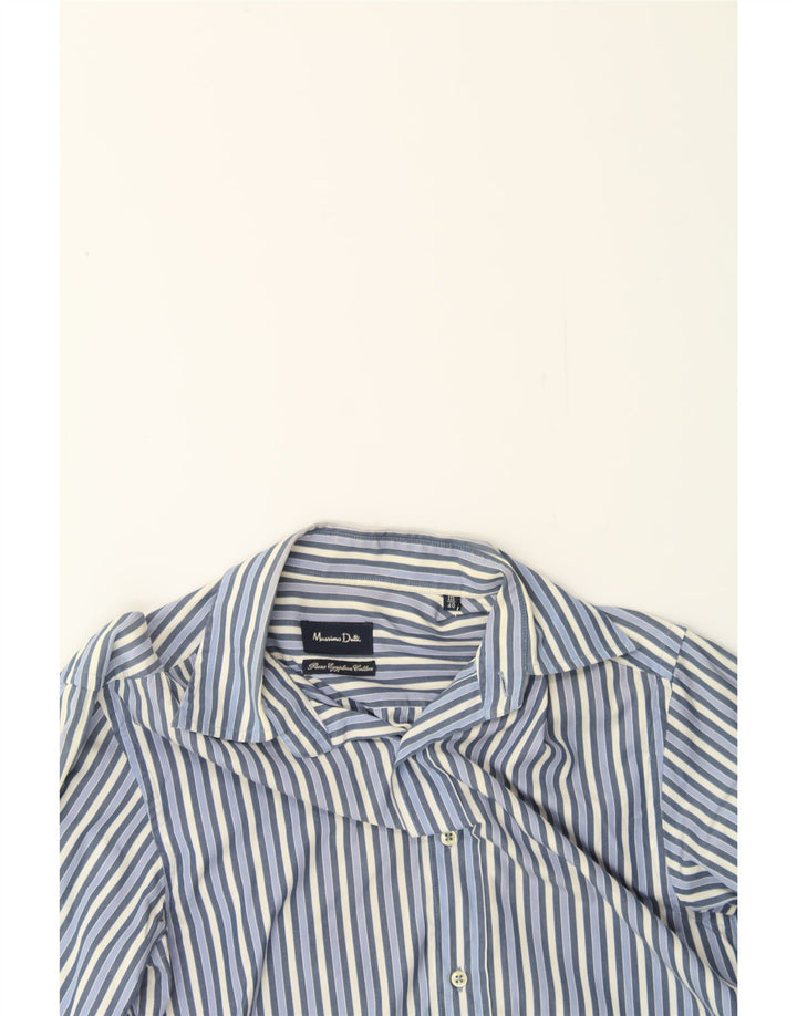 MASSIMO DUTTI Mens Shirt Size 40 Medium Blue Striped Vintage Massimo Dutti and Second-Hand Massimo Dutti from Messina Hembry 