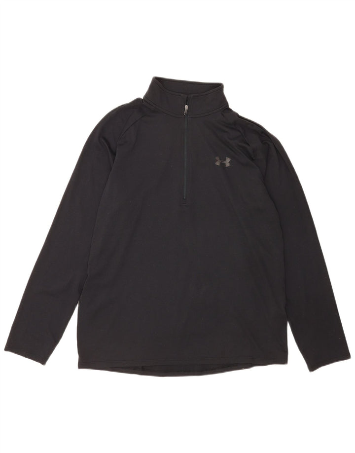 Under Armour Herre Heat Gear Zip Neck Pullover Træningsdragt Top Medium Sort