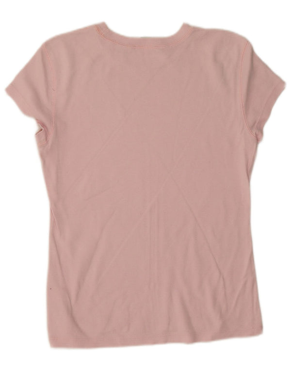 Tommy Hilfiger Dame T-Shirt Top UK 14 Stor Pink Bomuld