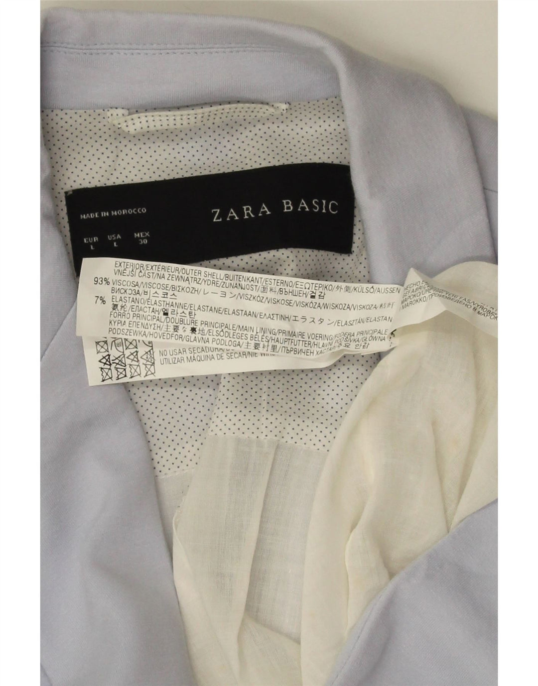 Zara Dame 1 Knap Blazer Jacket UK 14 Stor Blå Viscose