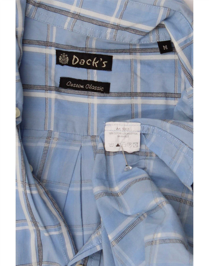 Dacks kortærmede herreskjorte Medium Blue Plaid Bomuld