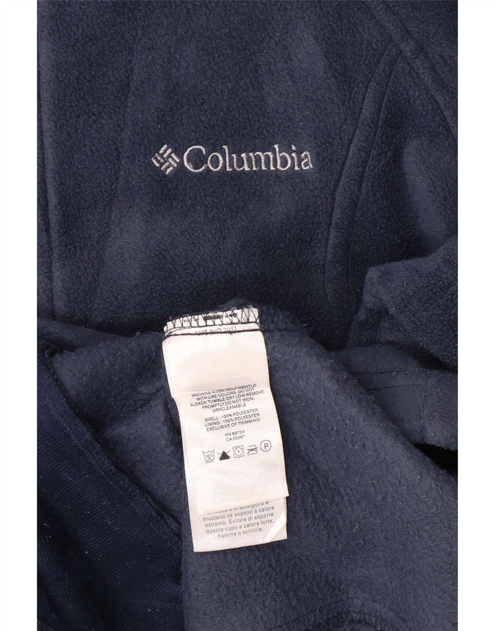 COLUMBIA Womens Fleece Jacket UK 14 Medium Navy Blue Polyester