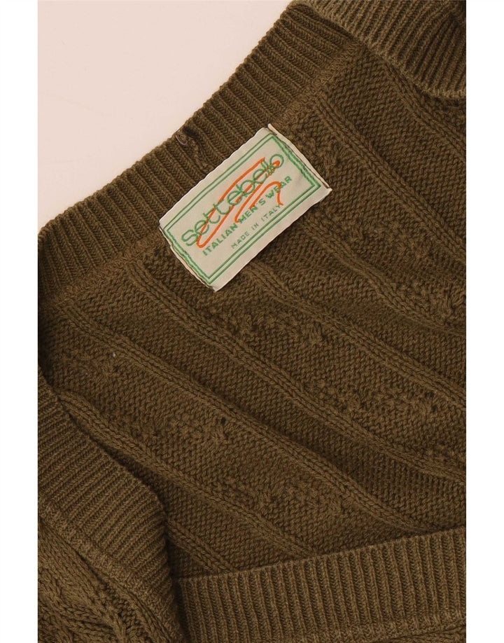 Settebello Herre Cardigan Sweater Large Khaki