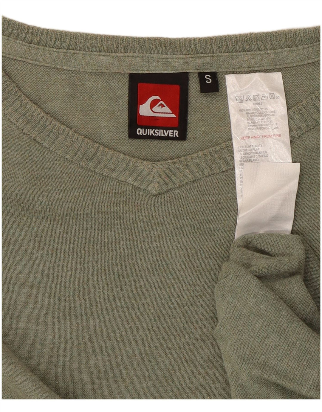 Quiksilver Herre V-hals sweater lille grøn bomuld