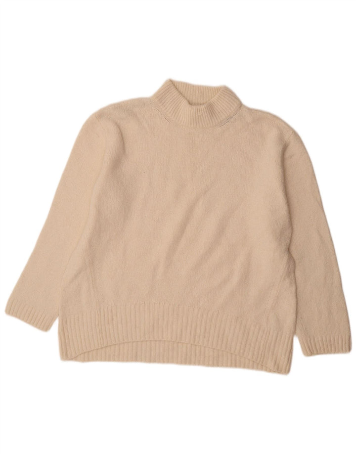 Massimo Dutti Dame Turtle Neck Jumper Sweater UK 16 Large Off White