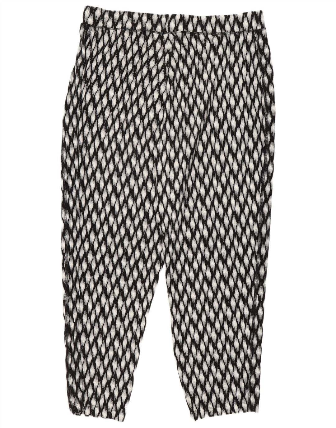 Marks & Spencer Womens Crop Leggings UK 16 Large Black Geometric Viscose