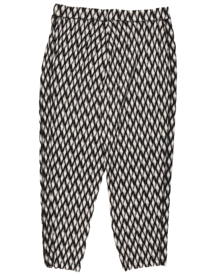 Marks & Spencer Womens Crop Leggings UK 16 Large Black Geometric Viscose