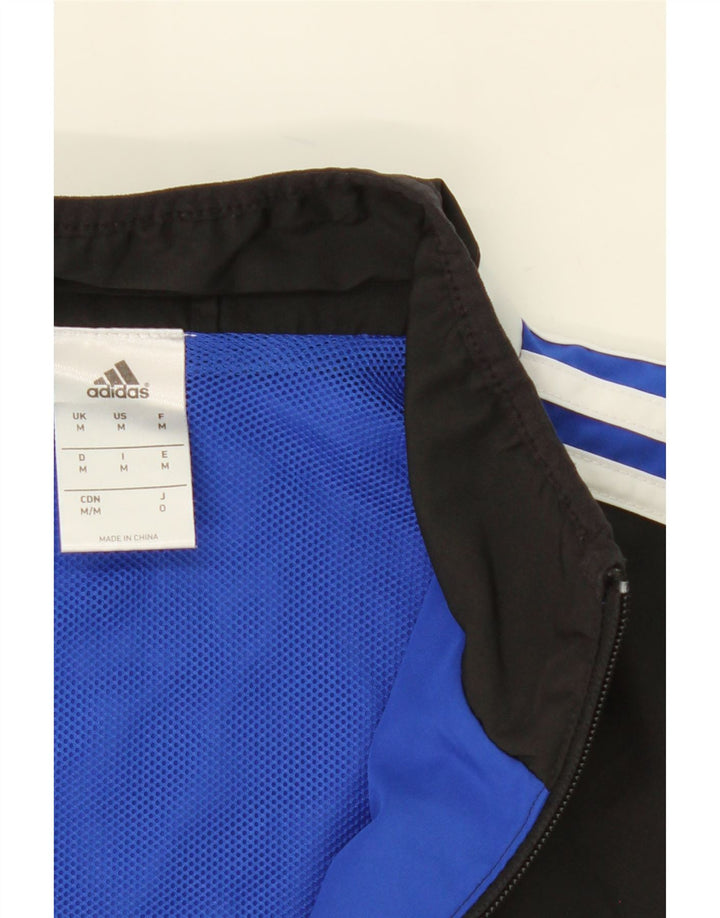 ADIDAS Mens Graphic Tracksuit Top Jacket Medium Blue Colourblock Polyester Vintage Adidas and Second-Hand Adidas from Messina Hembry 