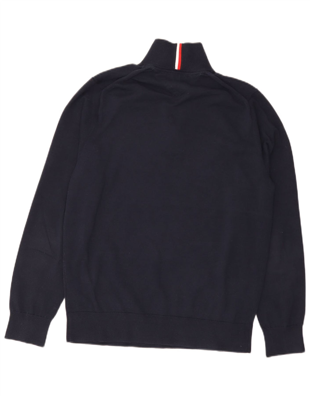 Tommy Hilfiger Herre Zip Neck Jumper Sweater Medium Navy Blue Bomuld