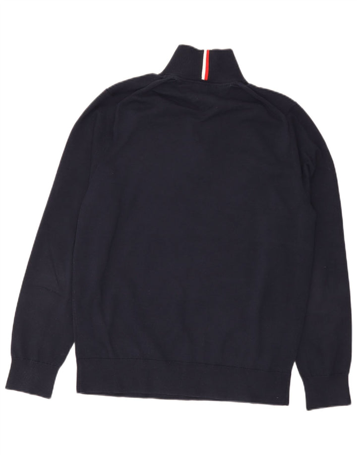 Tommy Hilfiger Herre Zip Neck Jumper Sweater Medium Navy Blue Bomuld