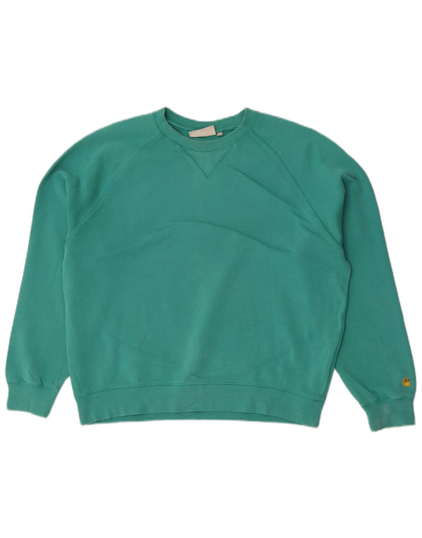 Carhartt Dame Oversized Sweatshirt Jumper UK 10 Lille grøn bomuld