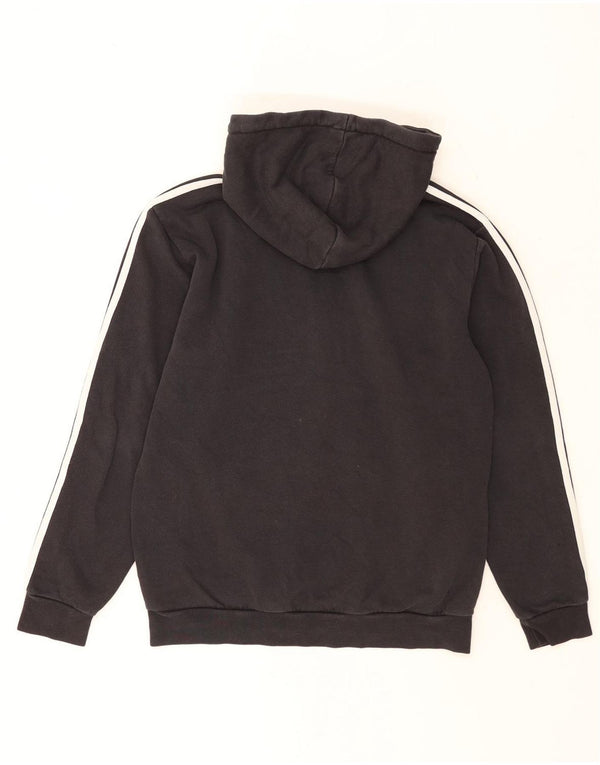 Adidas Herre lynlåshals Loose Fit Hoodie Jumper Lille sort bomuld