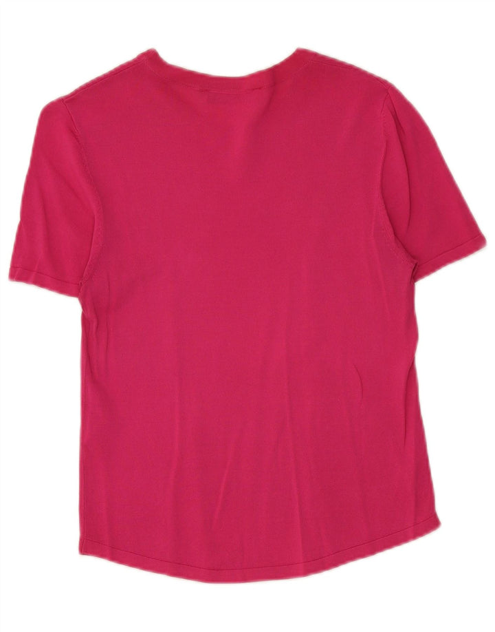 Zara T-Shirt Top UK 12 Medium Pink Viscose