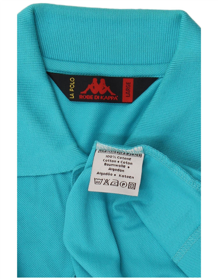 KAPPA Poloskjorte til mænd, stor blå bomuld