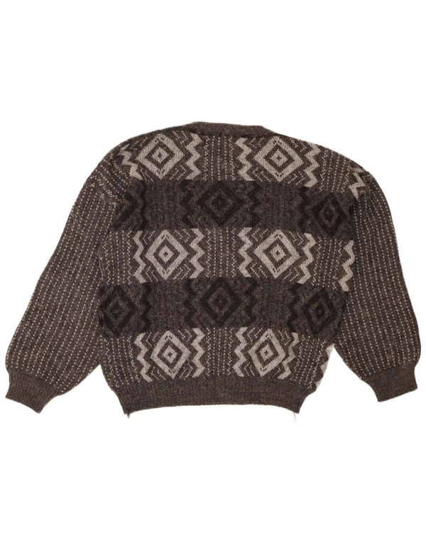 RANGER sweater med rund hals til kvinder IT 52 2XL grå argyle/diamantuld