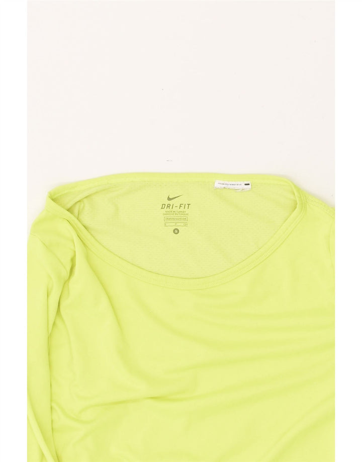 NIKE Dame Dri Fit Top Langærmet UK 10 Lille grøn polyester