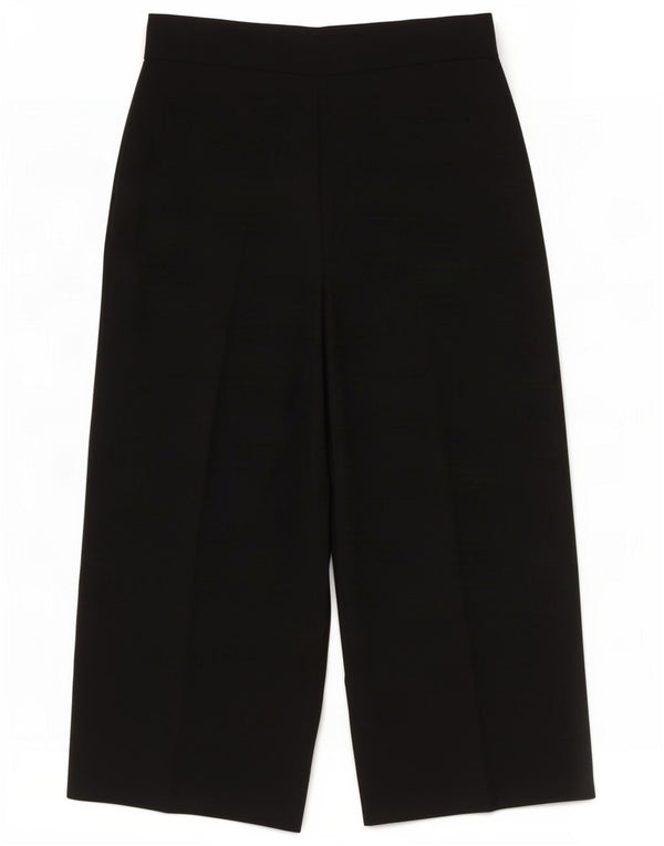 Zara Womens Loose Fit Cropped Trousers XL W32 L25 Sort Polyester