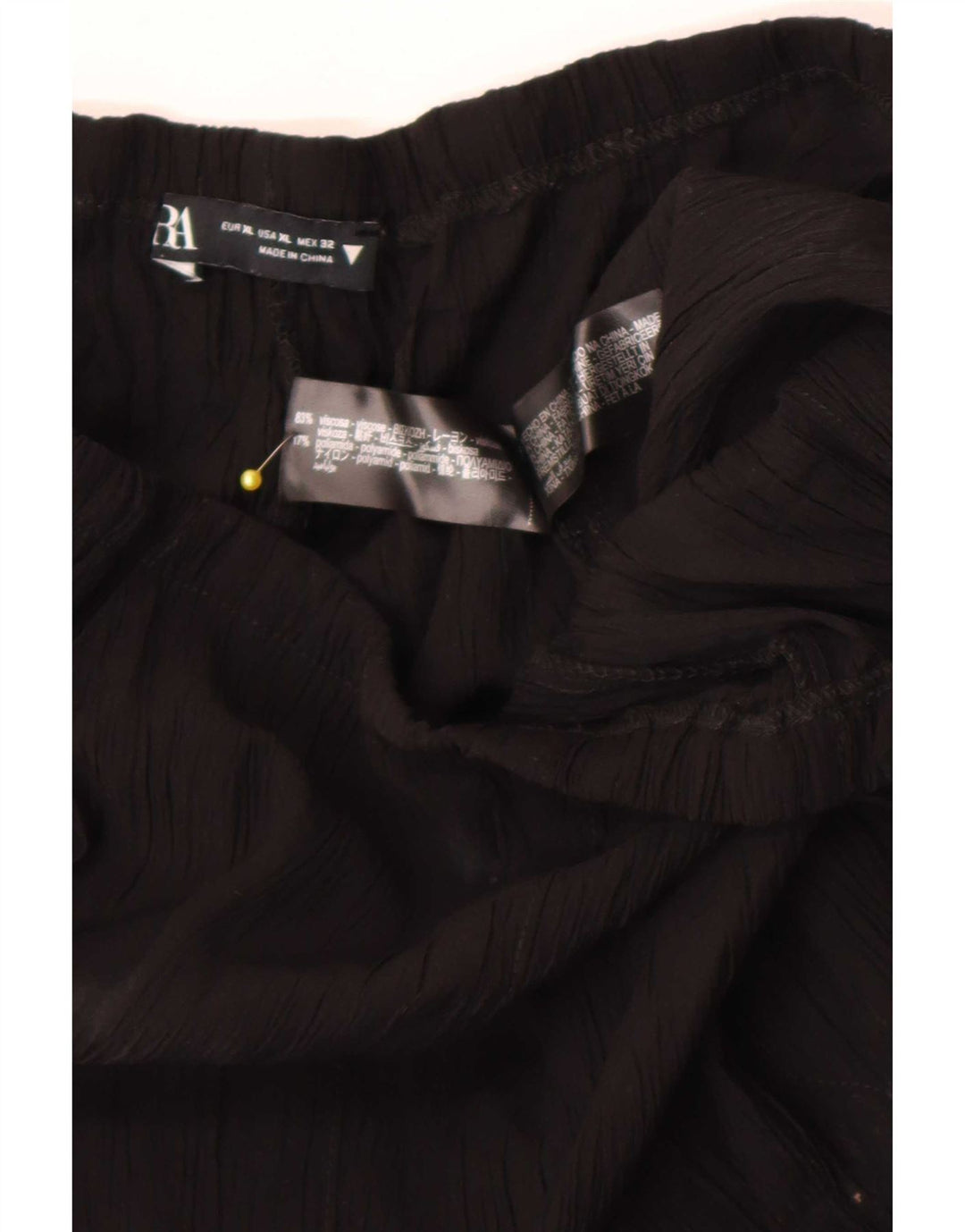Zara Dame Flare Bukser XL W32 L32 Sort Viscose