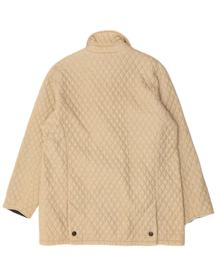 Barbour Quiltet Overfrakke til kvinder UK 16 Stor Beige Polyamid
