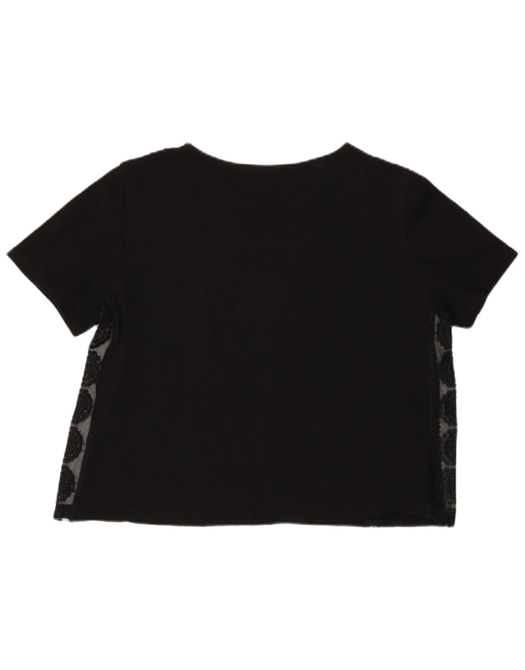 Zara Womens Crop Top UK 12 Medium Black Geometric