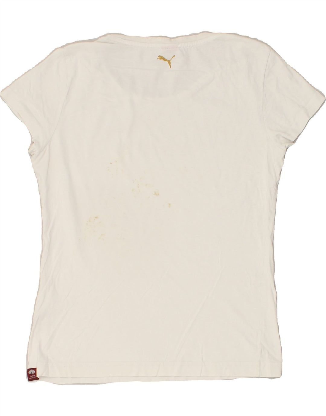 PUMA Womens Graphic T-Shirt Top UK 12 Medium White | Vintage Puma | Thrift | Second-Hand Puma | Used Clothing | Messina Hembry 