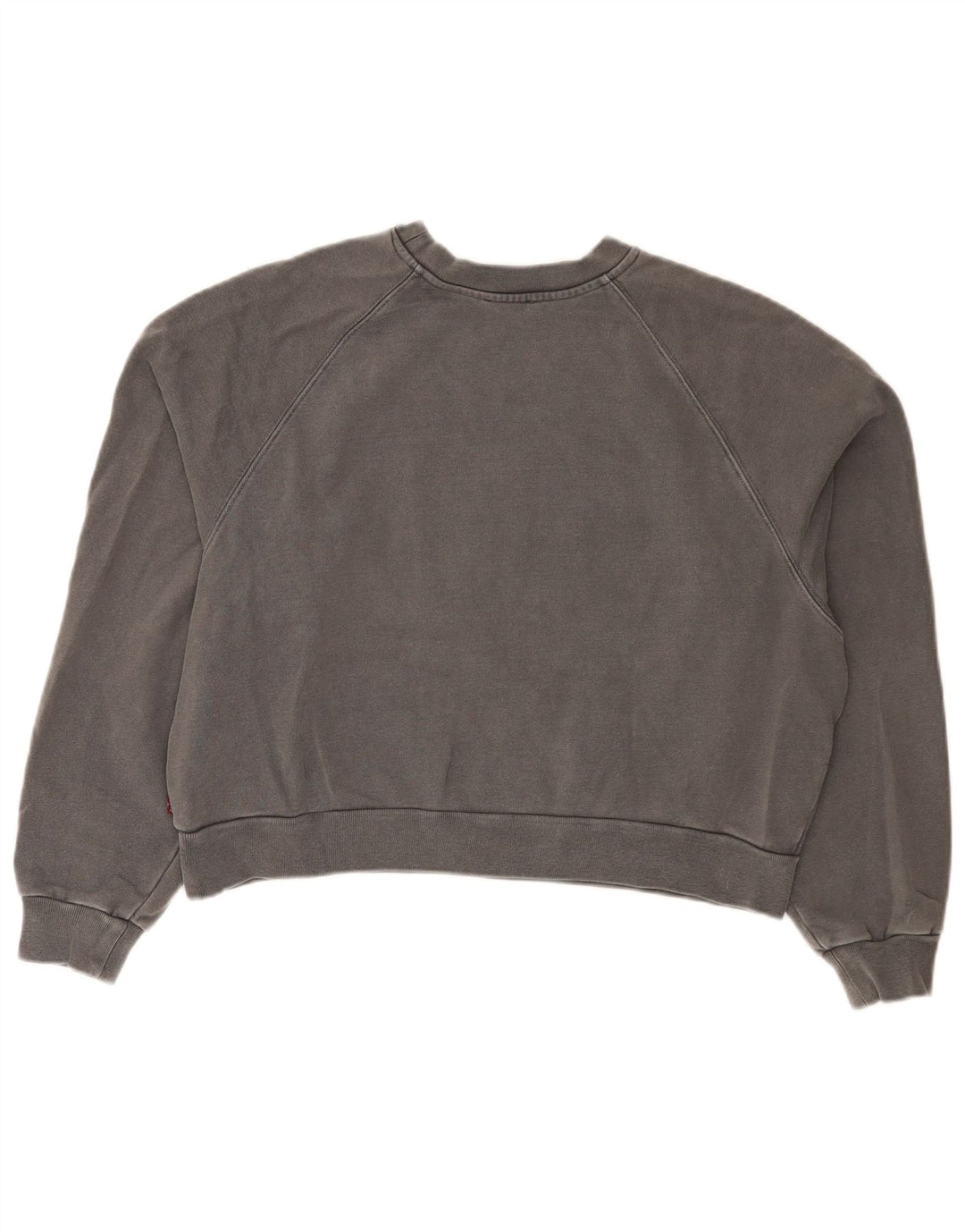 Levi's Womens Crop Graphic Oversized Sweatshirt Jumper UK 14 Medium Grey