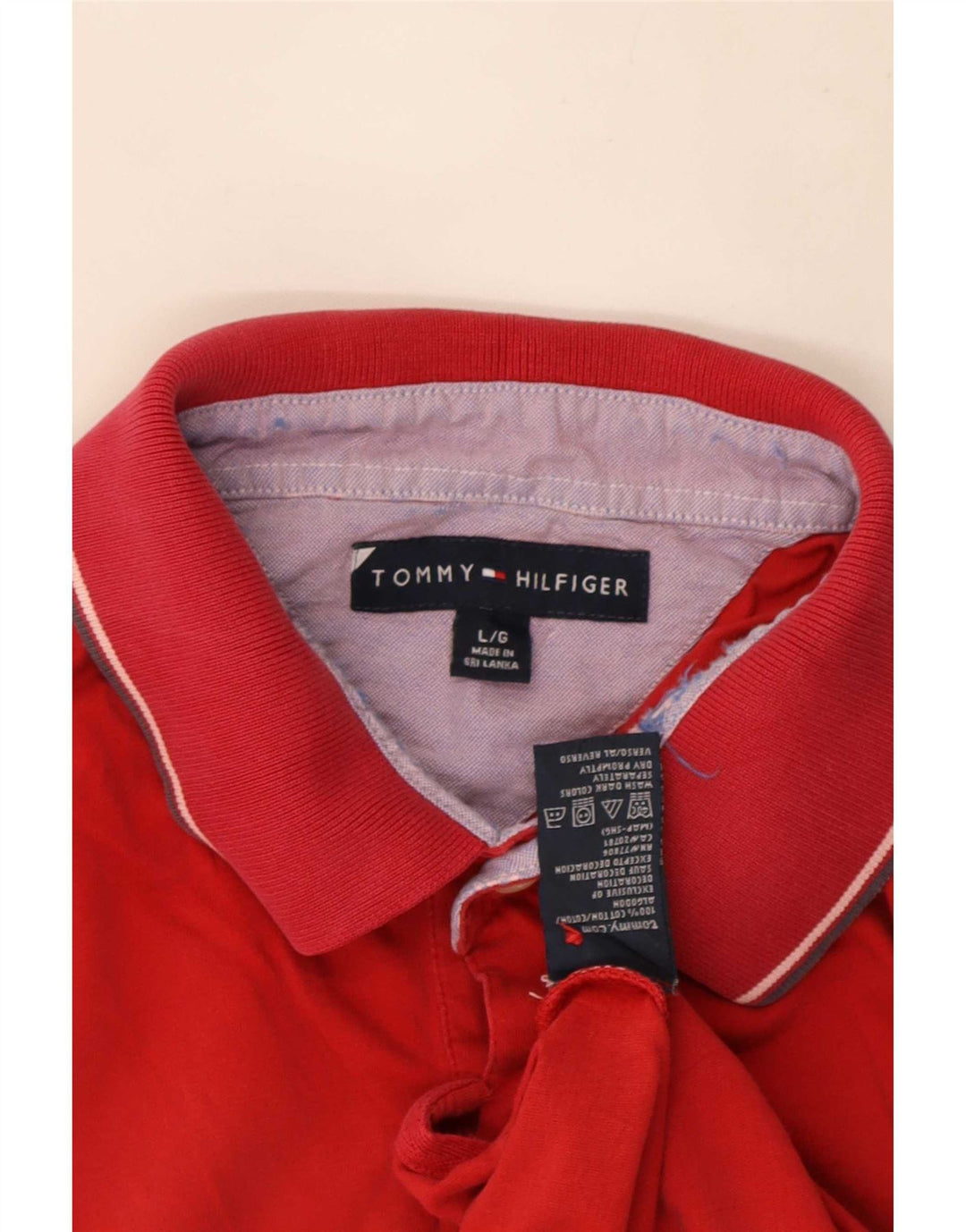 Tommy Hilfiger Poloskjorte til mænd Stor rød bomuld