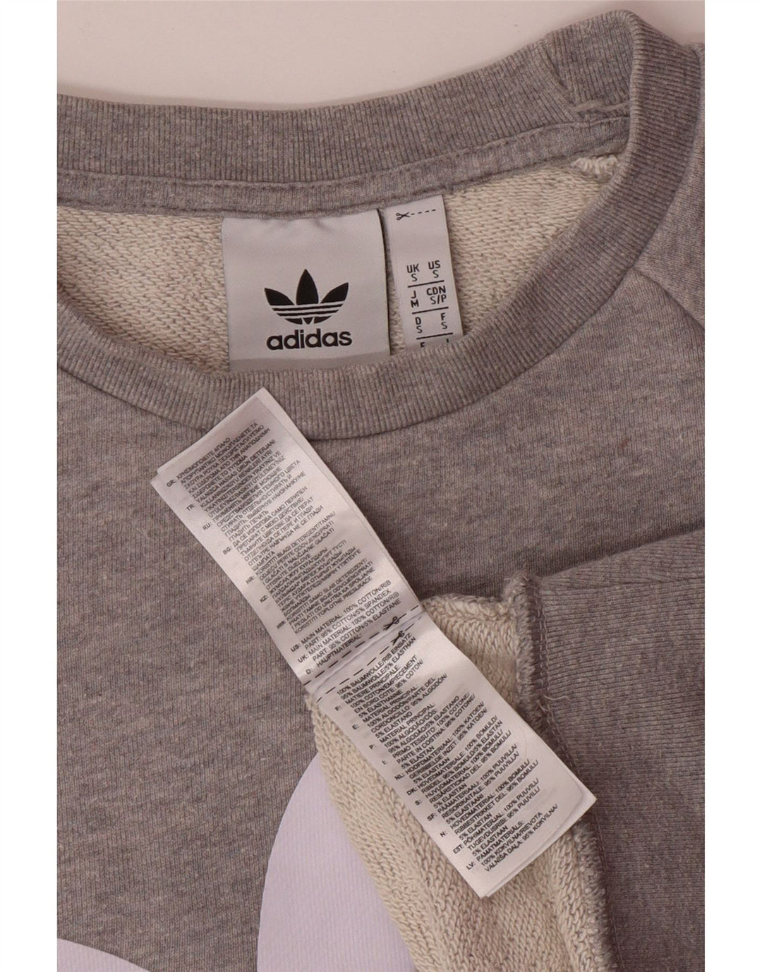 ADIDAS Mens Graphic Sweatshirt Jumper Small Grey Cotton