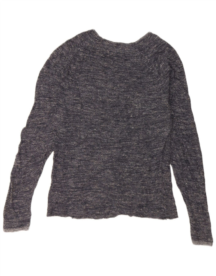 Zara Herre Crew Neck Jumper Sweater Large Navy Blue Flecked