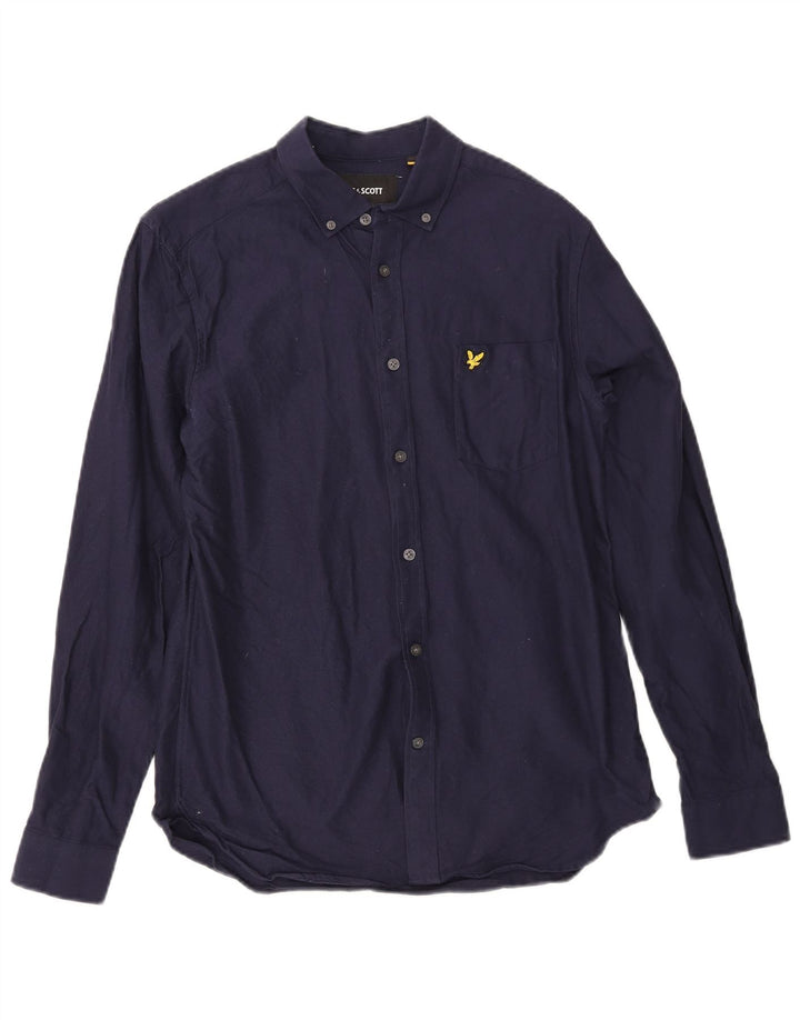 Lyle & Scott herreskjorte lille marineblå bomuld