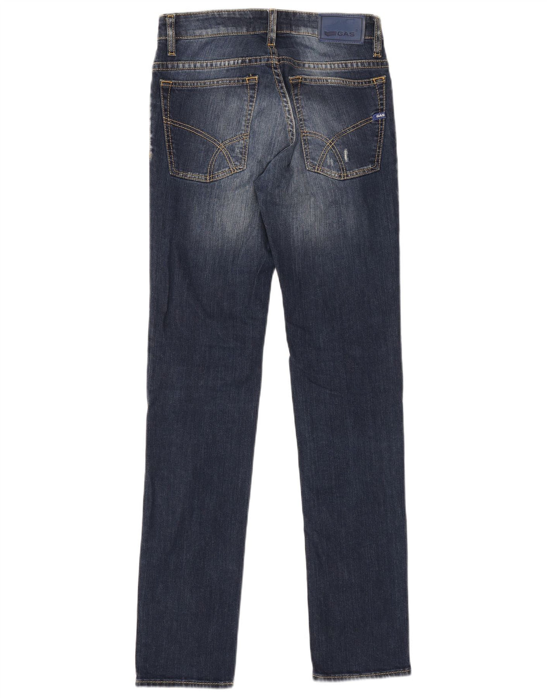 GAS Herre Anders Distressed Slim Jeans W30 L34 Marineblå Bomuld