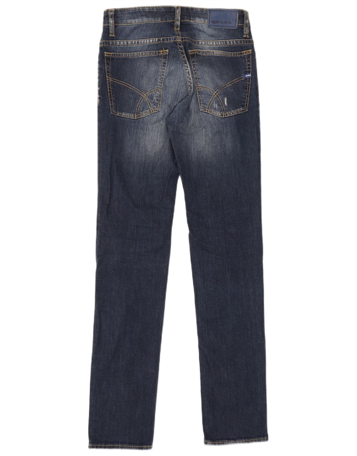 GAS Herre Anders Distressed Slim Jeans W30 L34 Marineblå Bomuld