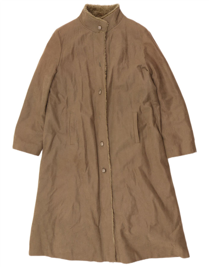 Dannimac Dame Sherpa Overfrakke UK 14 Large Khaki Polyester