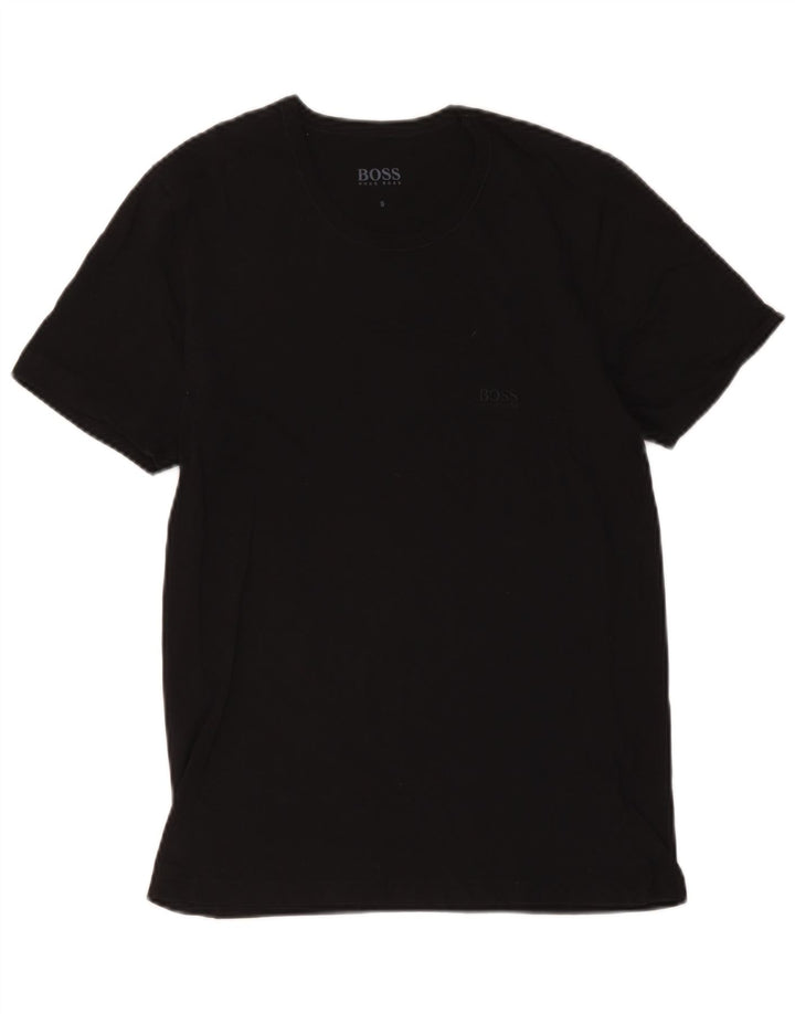 Hugo Boss Herre T-Shirt Top Lille Sort Bomuld